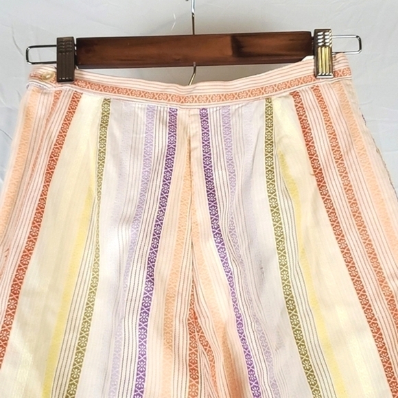 Vintage 70s Rainbow Striped Cottagecore Shorts - Picture 6 of 10